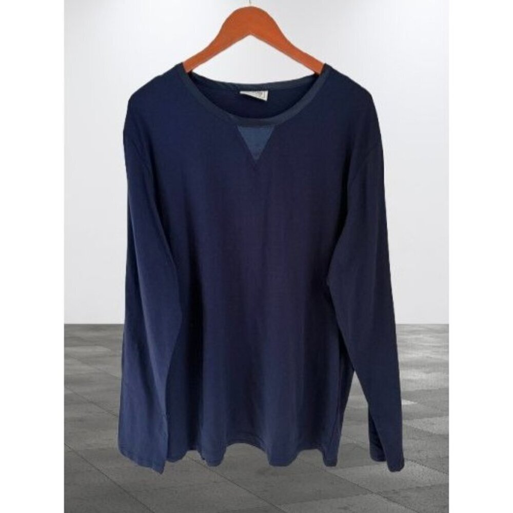 Temperley London Navy Long-Sleeve 100% Cotton Top Size Large